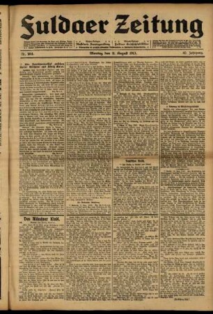 Ausgabe vom Montag, den 11. August 1913.