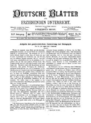Aufgabe der geschichtlichen Darstellung der Pädagogik : (Schluß)