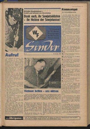 Betriebszeitung 'WF-Sender', Nr.8/1968 (23. Februar 1968)