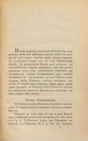 De Plutarchi studiis Homericis