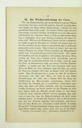62. Die Wiederentdeckung der Ceres