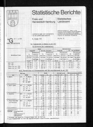 Der Fremdenverkehr in Hamburg im Juli 1973 : Lfd. Nr. 53