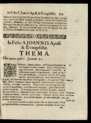 In Festo S. Joannis Apost. & Evangelista.