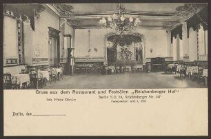 Ansichtskarte Festsaal im "Reichenberger Hof", Reichenberger Straße 147