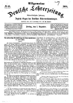 Die historische Entwicklung des Determinismus (Schluß)