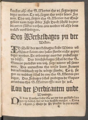 Lon der Predicanten und Woninge.