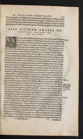 Alia Eiusdem Oratio De Sancto Et Salutari Festo Paschae.