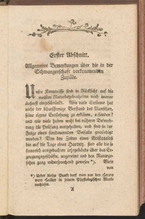 Erster Abschnitt. Allgemeine Bemerkungen über die in der Schwangerschaft vorkommenden Zufälle
