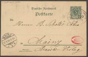 Brief an B. Schott's Söhne : 11.03.1899