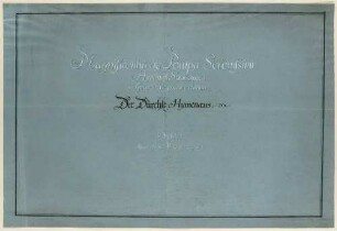 Titel (recto) und Erläuterung der Dedicatio (verso) für den geplanten Festbericht zu den Vermählungsfeierlichkeiten 1719 in Dresden