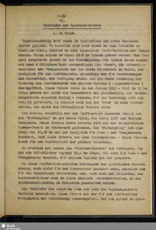 VI. Vorläufer der Reichsautobahnen