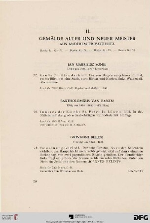 II. Gemälde Alter und Neuer Meister. Aus anderem Privatbesitz (Nr. 72-76)