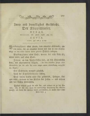 Zwey und dreyssigstes Geschlecht. Der Klippschliefer.