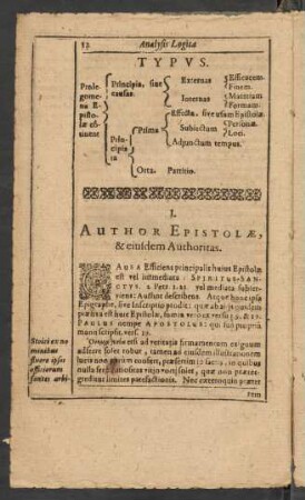 I. Author Epistolae, & eiusdem Authoritas.
