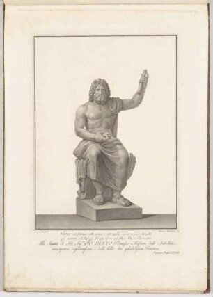 Giove col fulmine (Jupiter Verospi), aus der Folge "Choix des meilleures statues antiques"