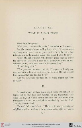 Chapter XVI: What is a fair price?