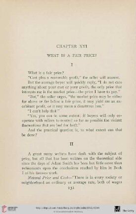 Chapter XVI: What is a fair price?