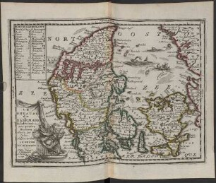 Le Royaume de Dan̄emark : Subdivisée en ses quatre Dioceses Avec les Isles Adjacentes, Le Duché De Slewick &c.