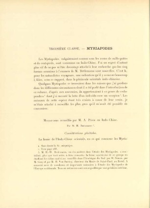 Troisième classe. - Myriapodes