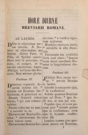 Horae Diurnae Breviarii Romani.