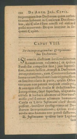 Caput VII. De Interpretationibus et Opinionibus Doctorum.