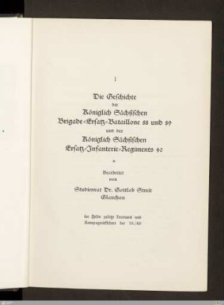 I. Die Regimentsgeschichte