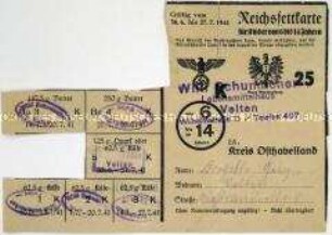 Fragment einer Lebensmittelkarte für Fette