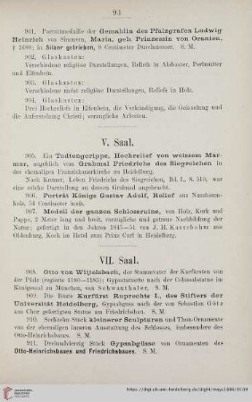 V. Saal (Nr. 905 - 907)