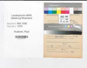 Entnazifizierung Paul Huebner , geb. 26.02.1900 ()