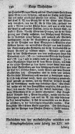 Nachrichten von den merkwürdigsten politischen und Kriegsbegebenheiten unter Ludwig dem XIV. und Ludwig XV. Bd.1.