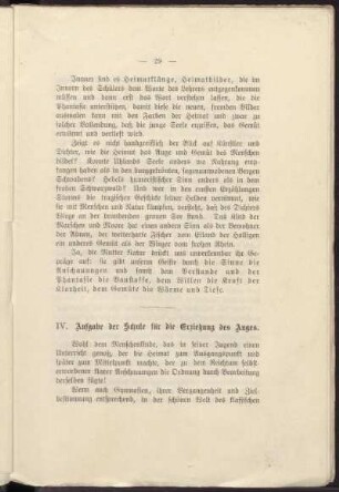 IV. Aufgabe der Schule für die Erziehung des Auges.