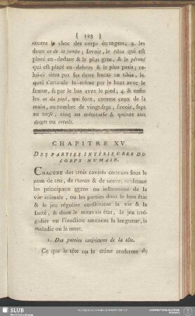 Chapitre XV. Des Parties Intérieures Du Corps Humain