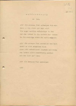 [W86]: aufforderung an j. r.