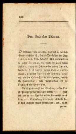 Dem Andenken Diderots.