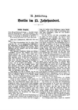 II. Abtheilung. Berlin im 15. Jahrhundert