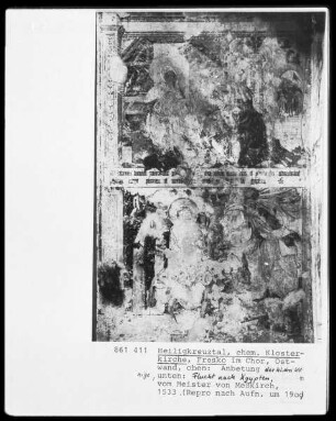 Die Anbetung der heiligen drei Könige und die Flucht nach Ägypten