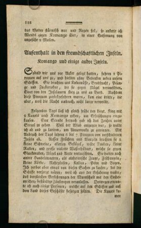 122-123, Aufenthalt in den freundschaftlichen Inseln. Komango und einige andre Inseln
