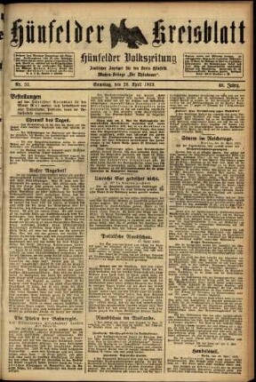 Ausgabe vom Samstag, den 28. April 1923.