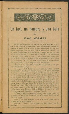 Un taxi, un hombre y una bala [Parte única]