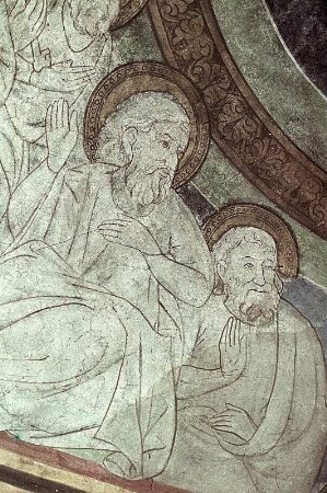 Christus in der Mandorla, umgeben von Aposteln, den Evangelisten und dem heiligen Clemens