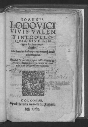 Ioannis Ludovici Vivis Valentini colloquia, sive linguae Latinae exercitatio ...
