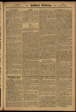 Zweite Ausgabe vom Donnerstag, den 21. August 1913.