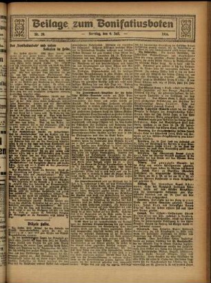 Zweite Ausgabe vom Sonntag, den 09. Juli 1916.