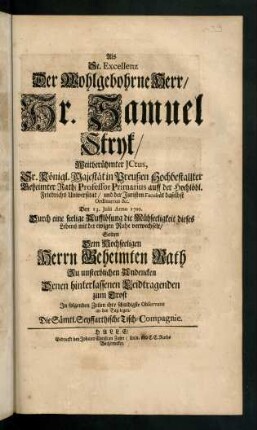 1r-2v, Als Se. Excellenz Der Wohlgebohrne Herr ...