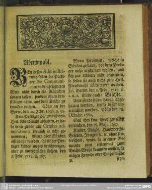 [Abendmahl - Aufkauffen]