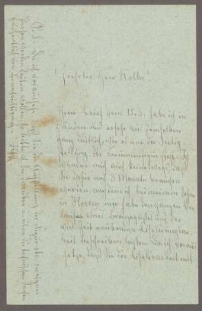 Brief von Ferdinand von Harrach an Georg Kolbe