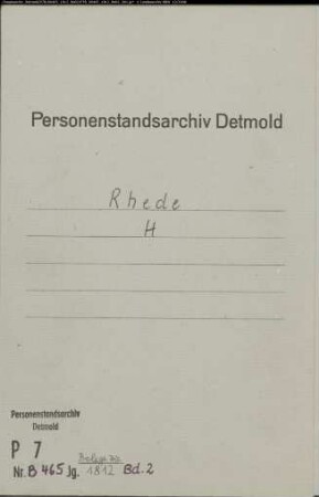 Belegakte zum Heiratsregister 1812 der Mairie Rhede (2 Bände)