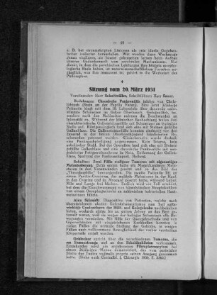 Sitzung vom 20. März 1931