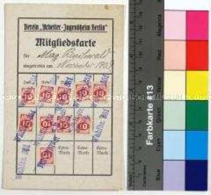 Mitgliedskarte des Vereins "Arbeiter-Jugendheim Berlin" für den Tischler Max Buchwald