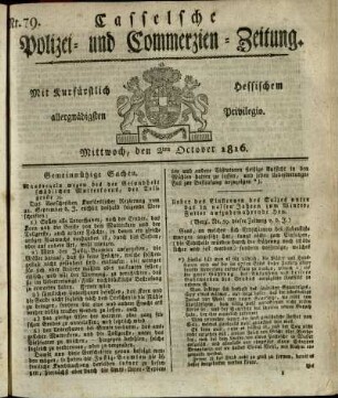 Nr. 79, Mittwoch, den 2ten October 1816